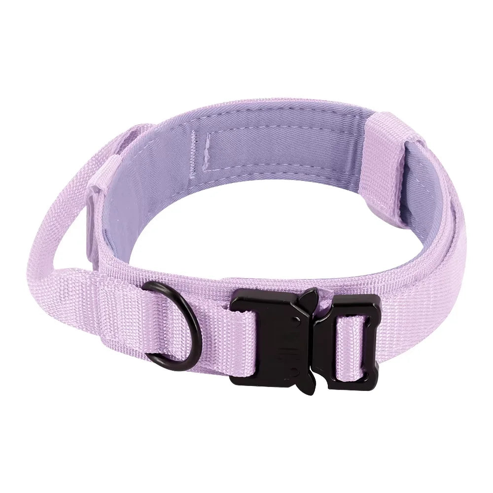 Padded Nylon Tactical Dog Collar Leash Set With Quick Release