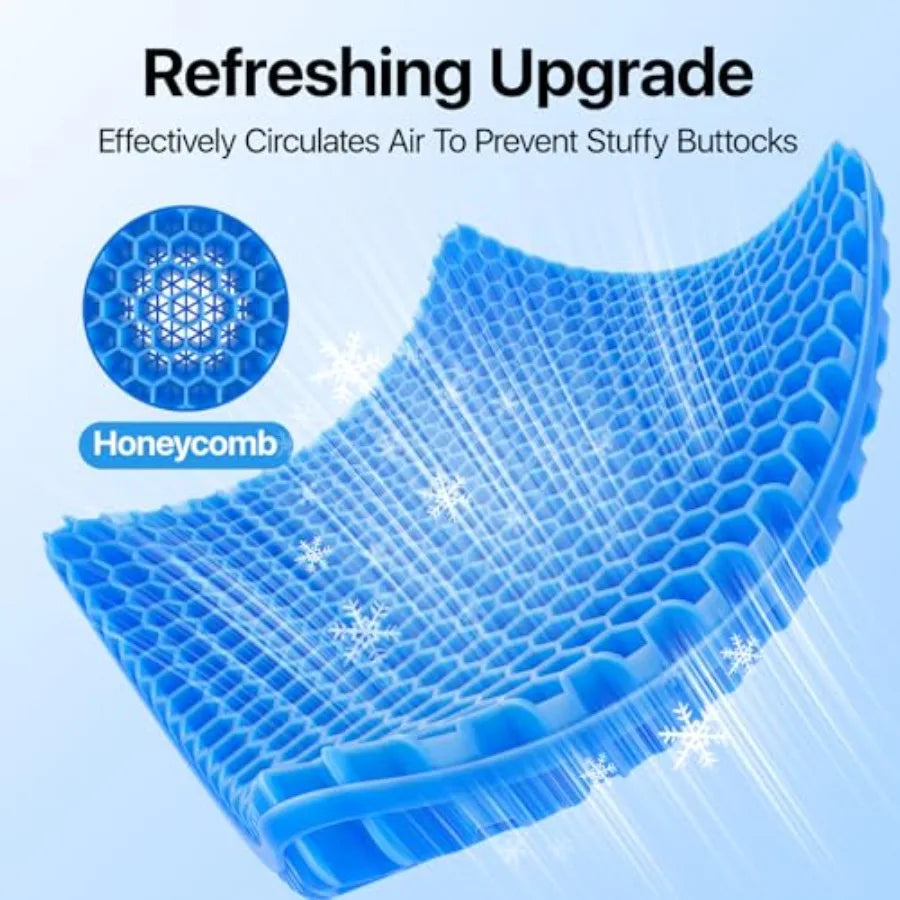 Gel Cooling Seat Cushion With Breathable Honeycomb Pressure Relief