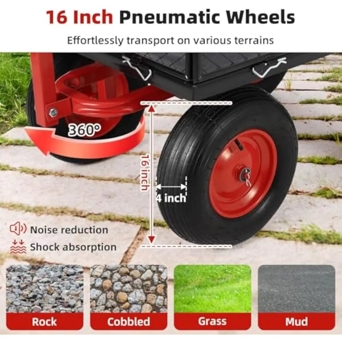 Heavy Duty Steel Garden Cart With Removable Mesh Sides