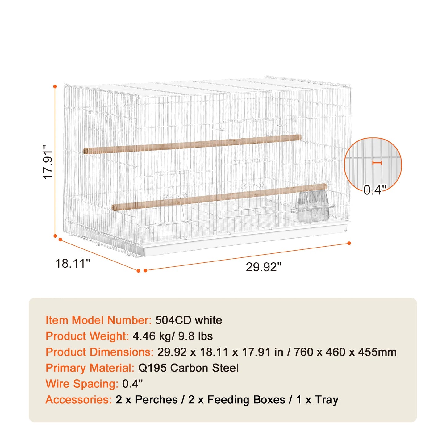 SucceBuy Stackable Divider Bird Cage for Small Birds Travel Cage With Handle