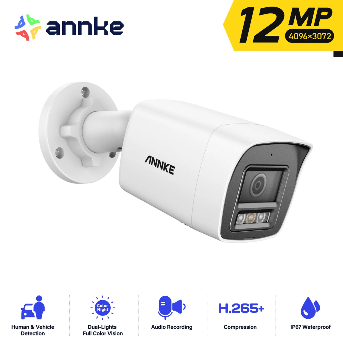 ANNKE 12MP PoE Outdoor Security Camera With Night Vision