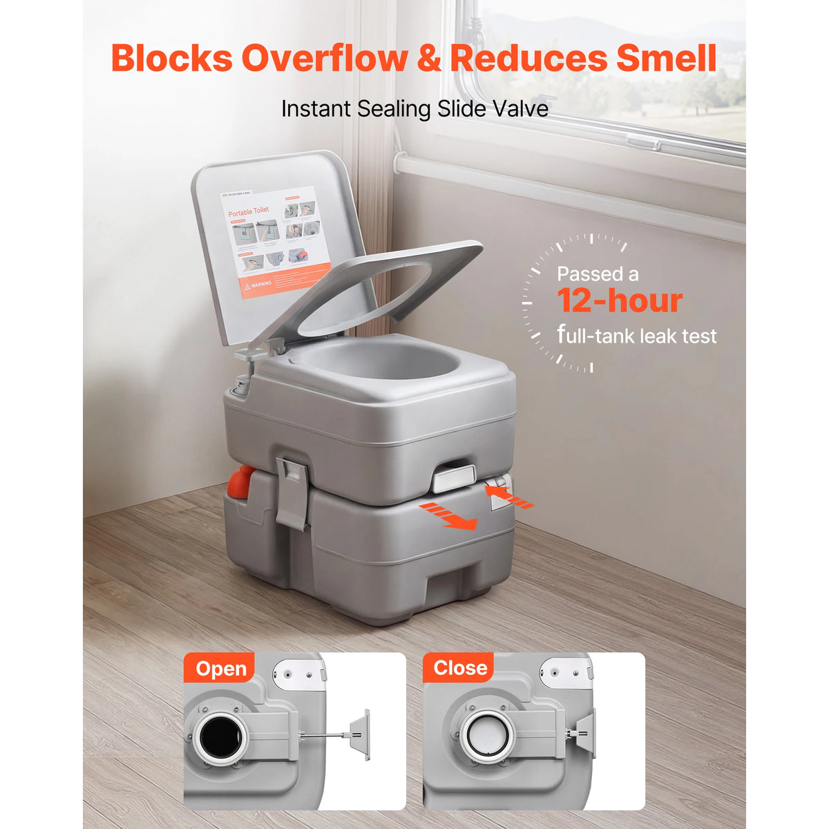 SucceBuy Portable Camping Toilet Detachable Waste Tank And Level Indicator