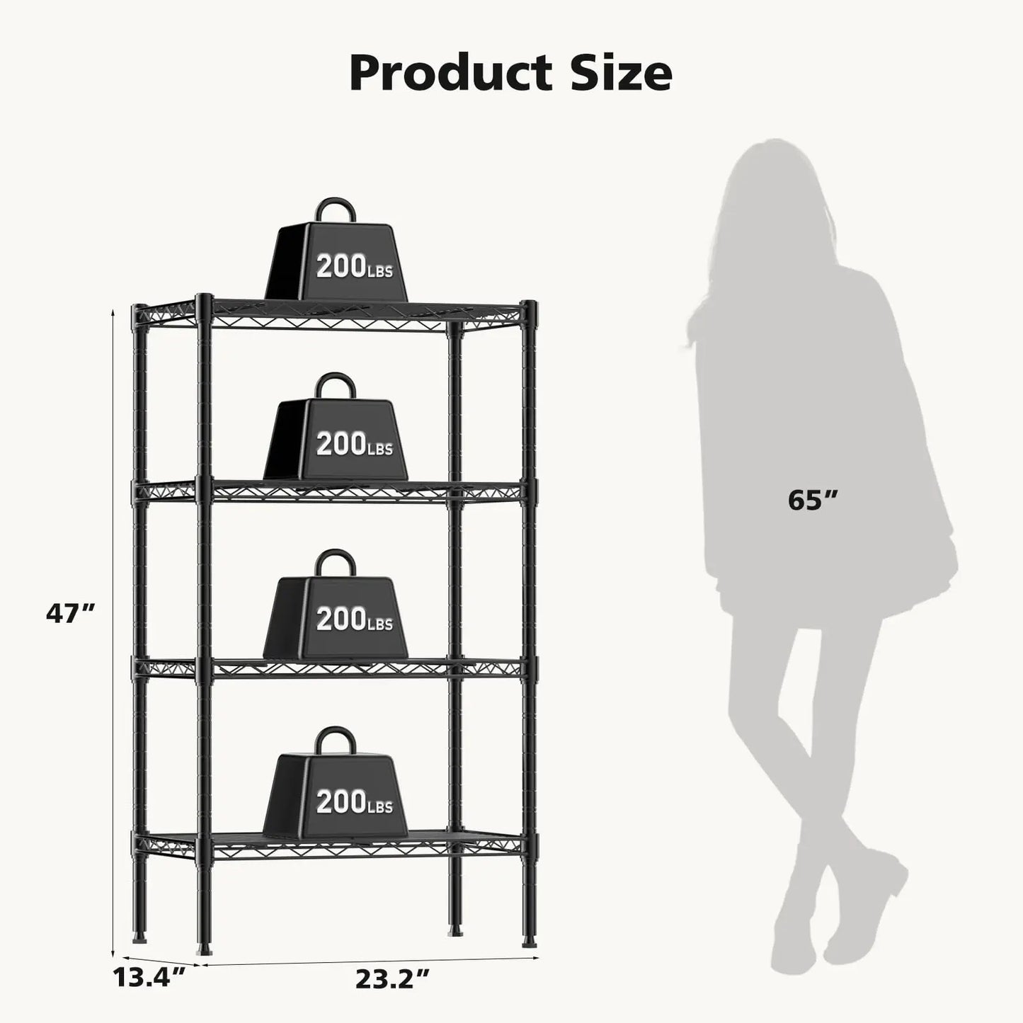 JHK 3 Tier Metal Wire Storage Shelves Heavy Duty Rack
