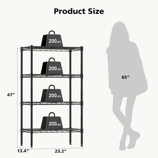 JHK 3 Tier Metal Wire Storage Shelves Heavy Duty Rack