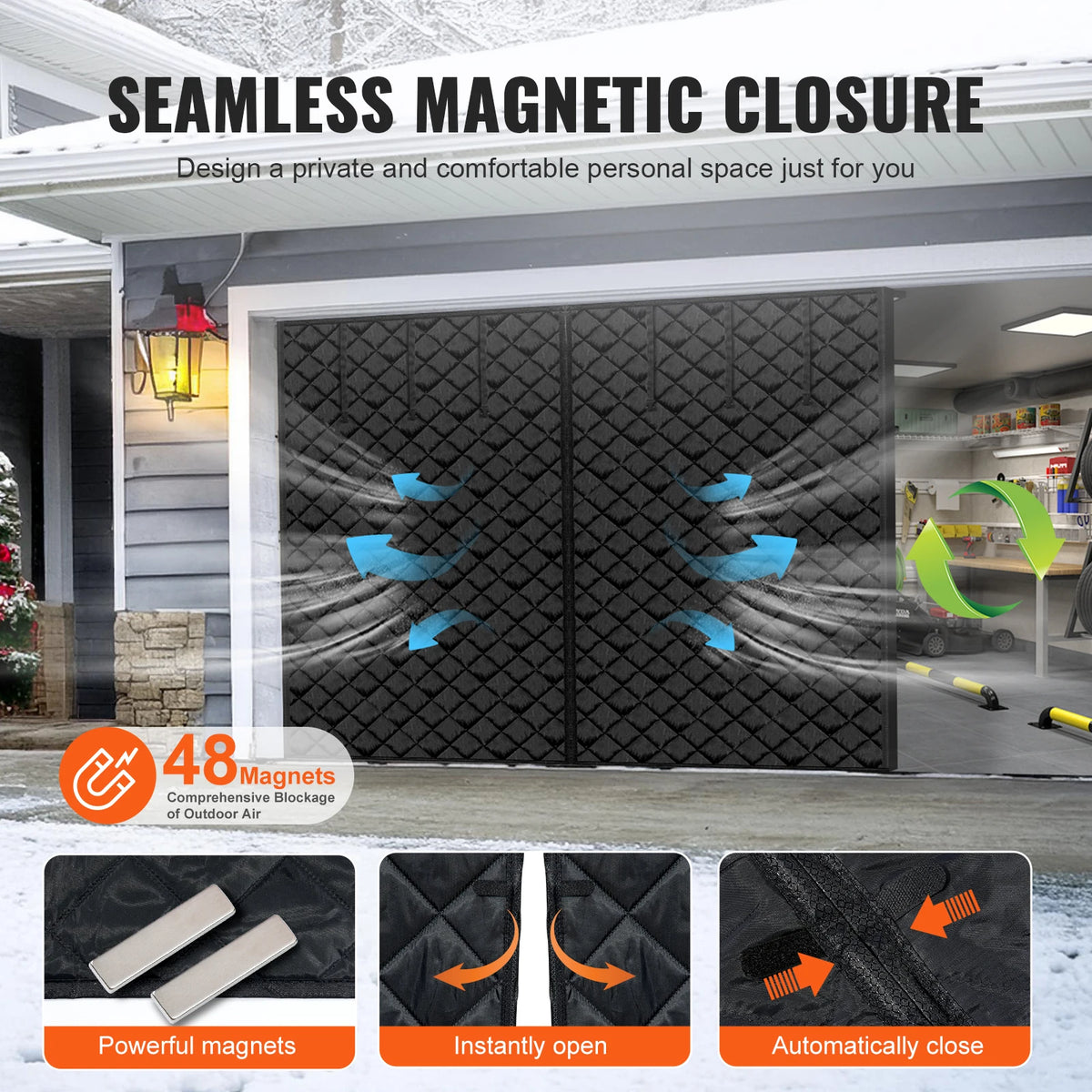 Magnetic Thermal Garage Door Insulation Screen With Oxford Fabric