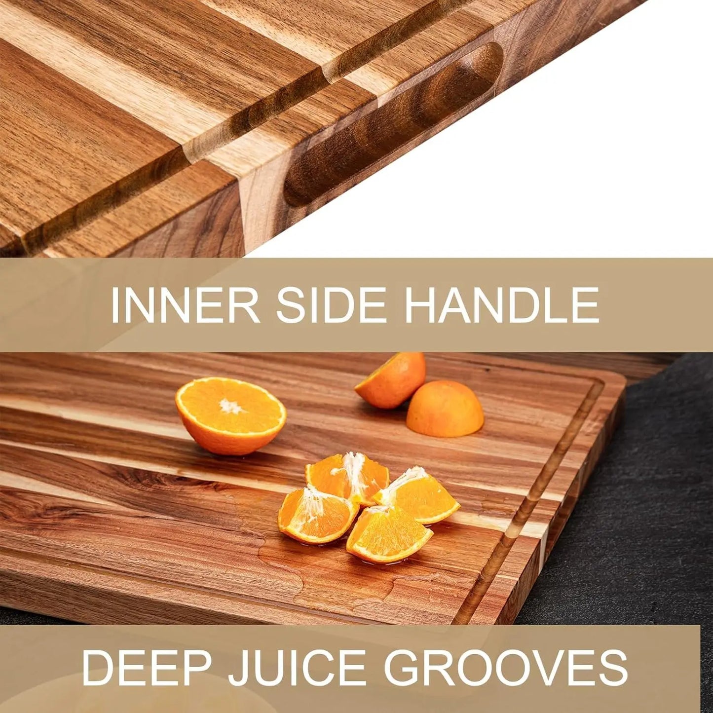TWISTER.CK Extra Large Wood Cutting Board With Juice Groove Reversible