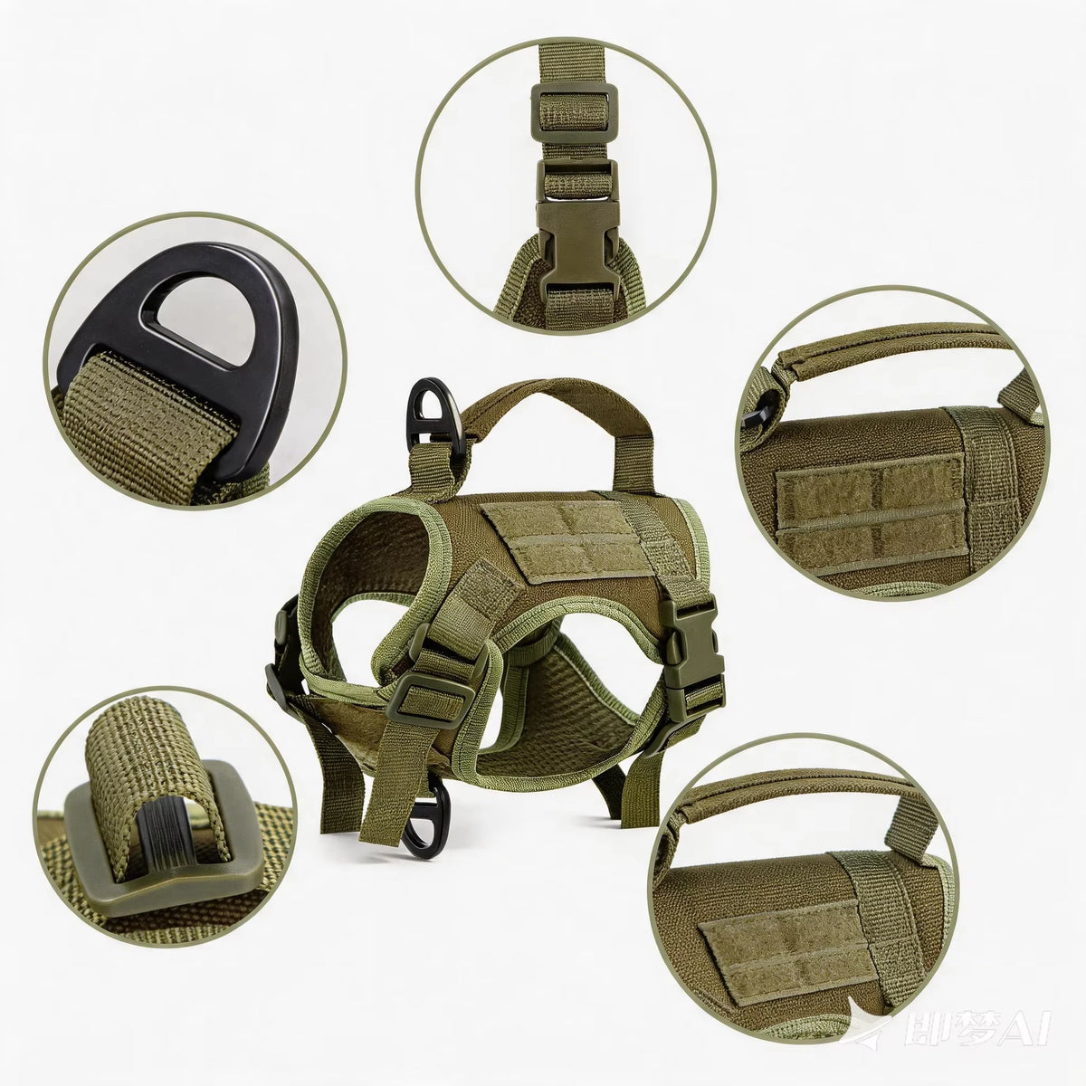 Tactical Cat Harness Leash Set Adjustable Soft Mesh Vest