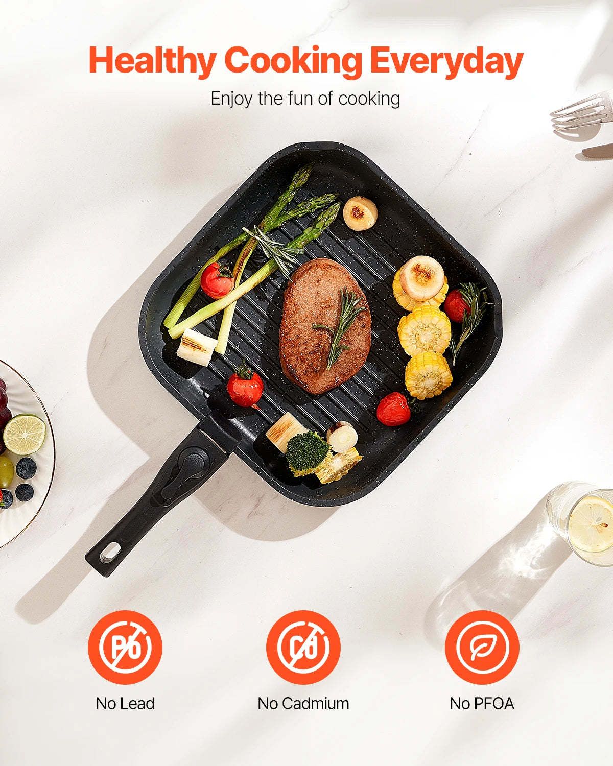 SucceBuy Nonstick Granite Pots And Pans Cookware Set