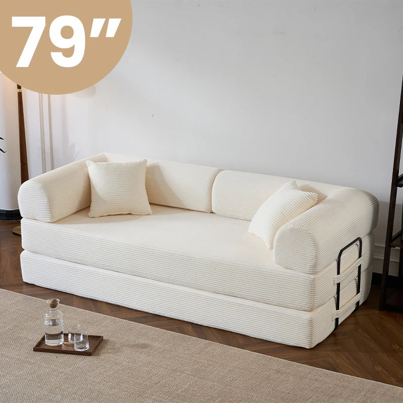 Corduroy Upholstered Convertible Sofa Bed Loveseat Sleeper Living Room