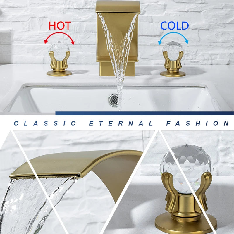 Wanmivezlo Brass Deck Mount Widespread Basin Faucet With Dual Handles
