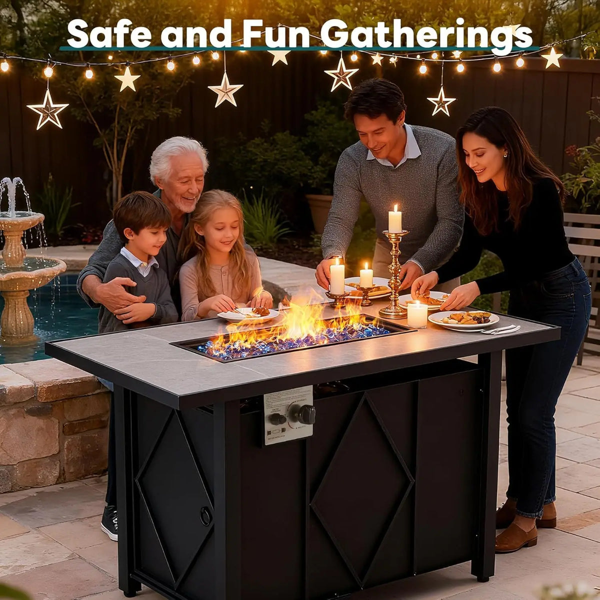 Jhk Outdoor Propane Fire Pit Table With Modern Design