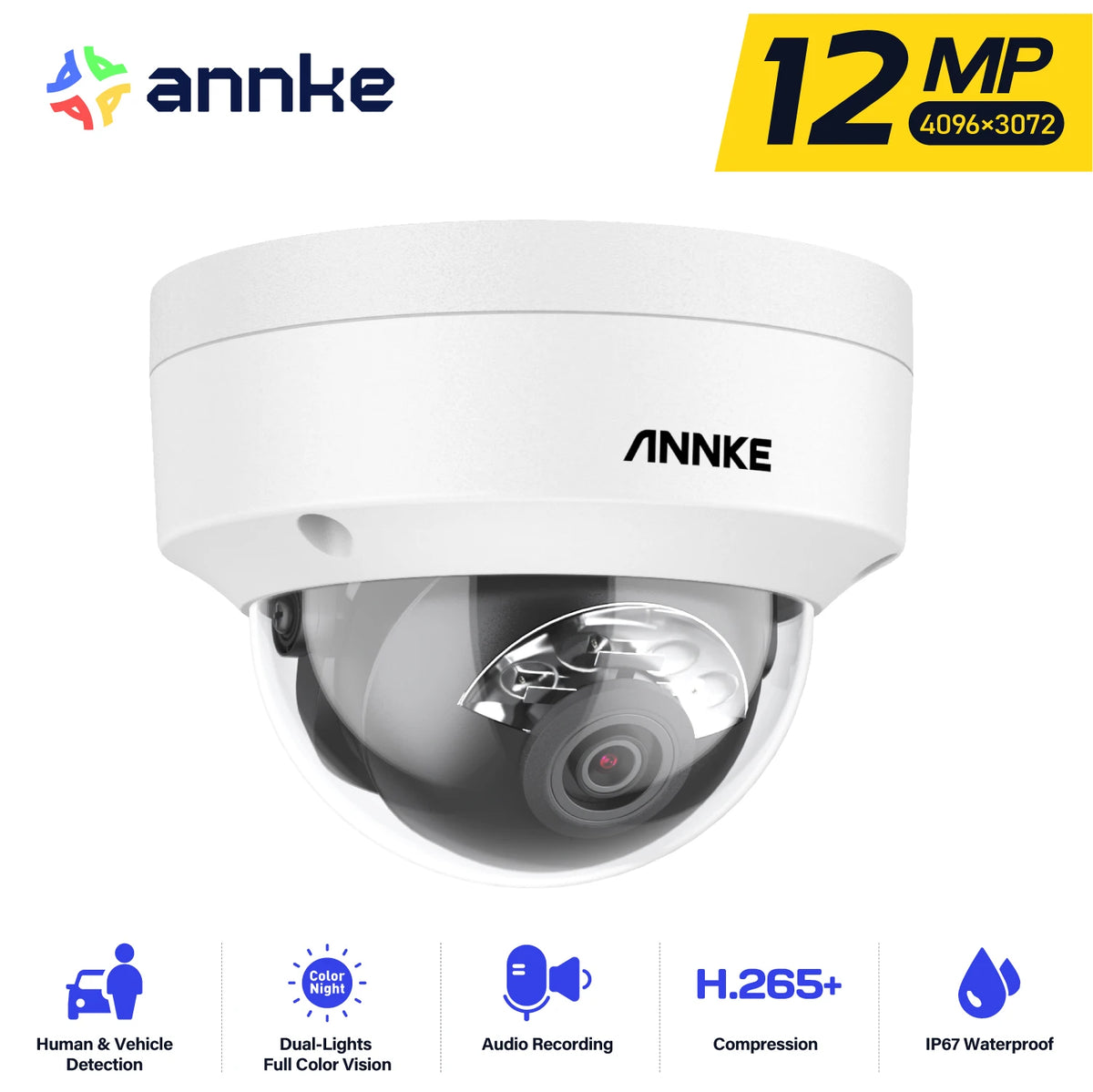 ANNKE 12MP PoE Outdoor Security Camera With Night Vision