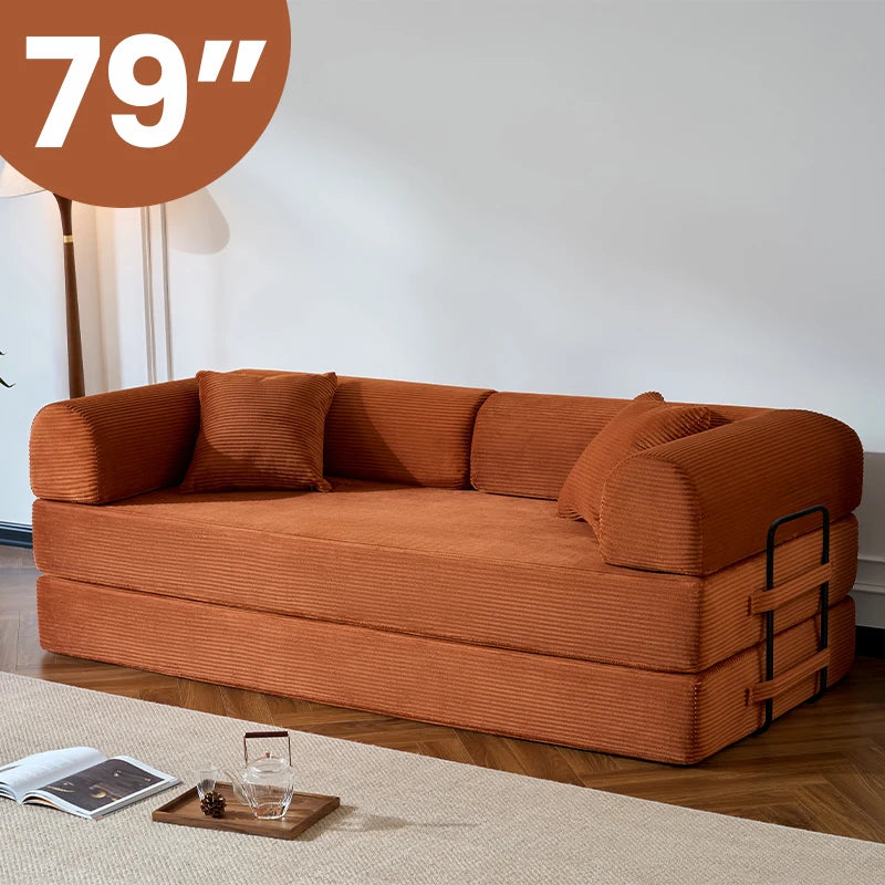 Corduroy Upholstered Convertible Sofa Bed Loveseat Sleeper Living Room