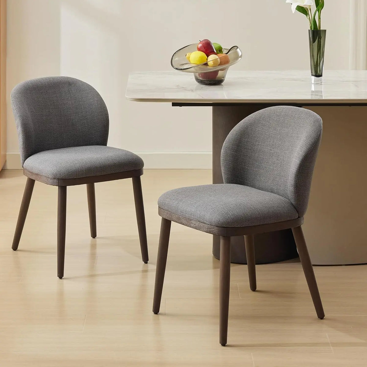 HiMISS Modern Upholstered Dining Chairs With Ergonomic Wood Legs