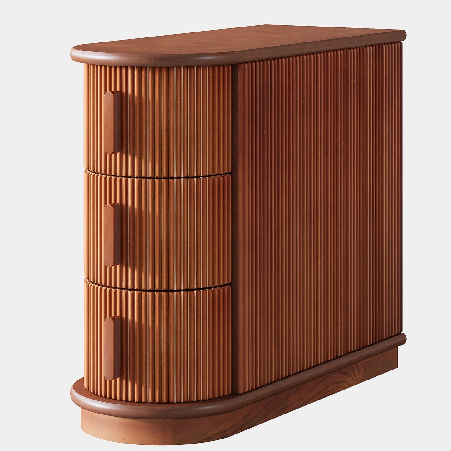 Tribesigns Solid Wood End Table 3 Drawer Modern Sofa