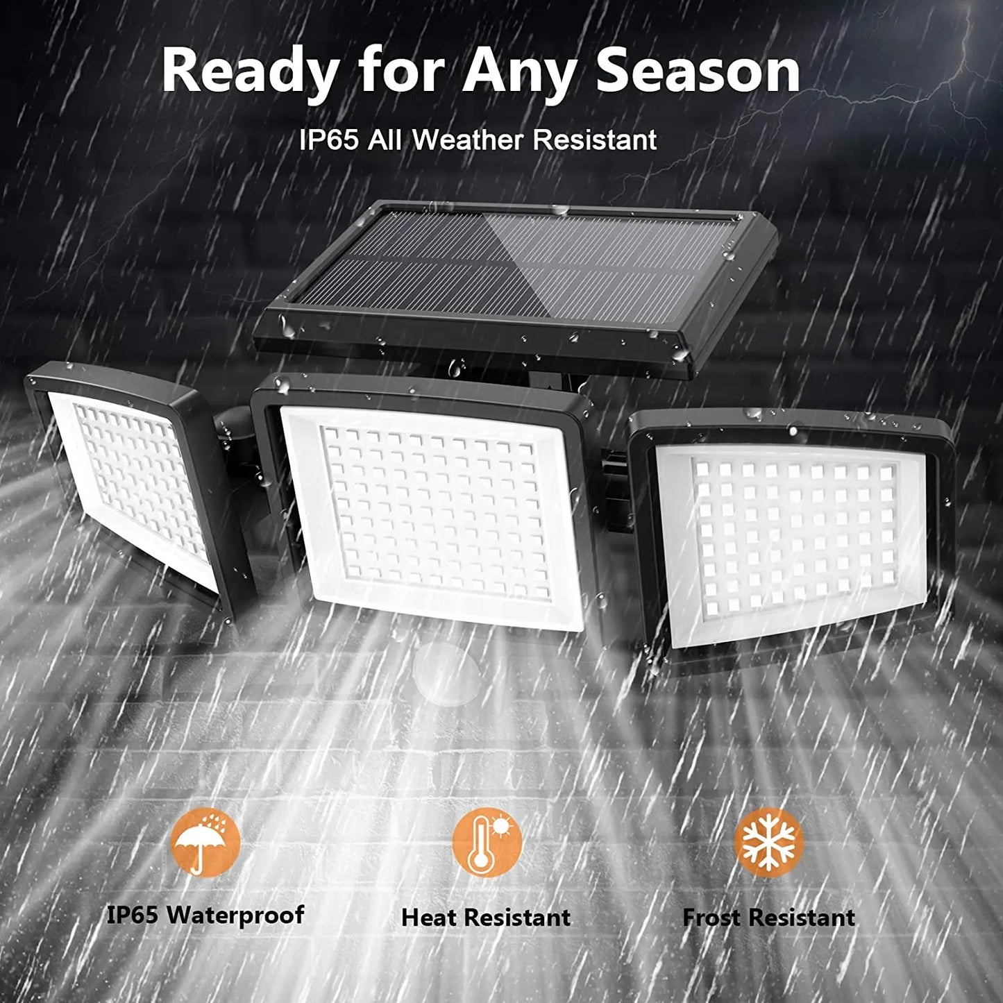 SZRSTH Outdoor Solar Motion Sensor Lights 2800LM 1400mAh Pack 3