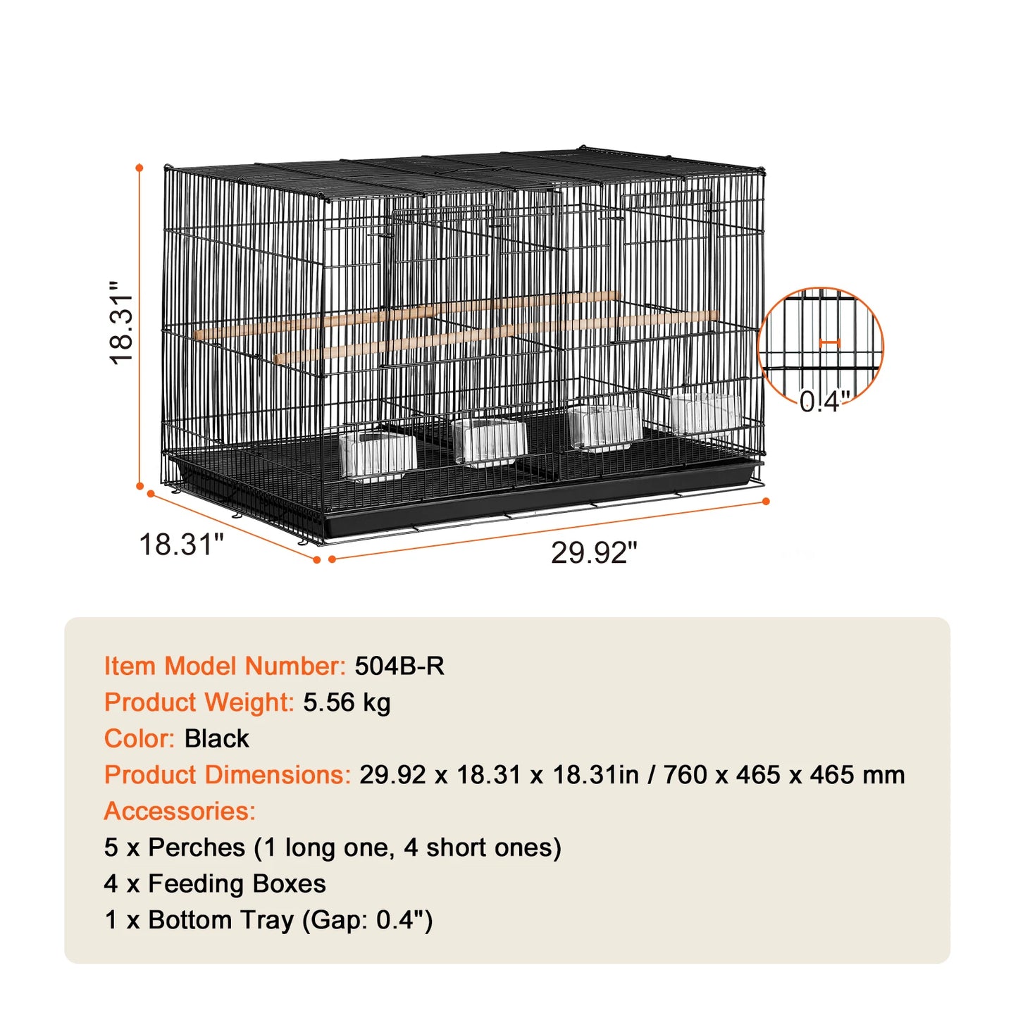 SucceBuy Stackable Divider Bird Cage for Small Birds Travel Cage With Handle