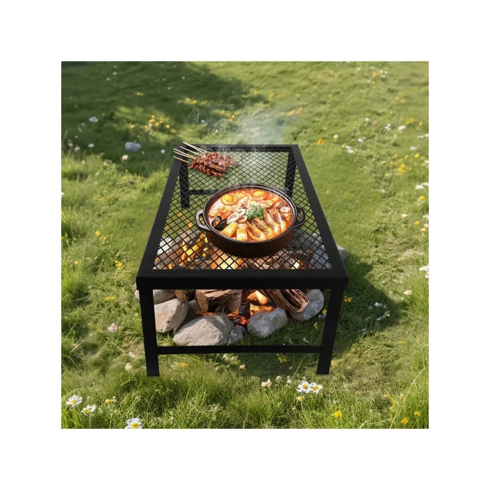 Bymaocar Folding Portable Campfire Grill With Rustproof Iron Frame