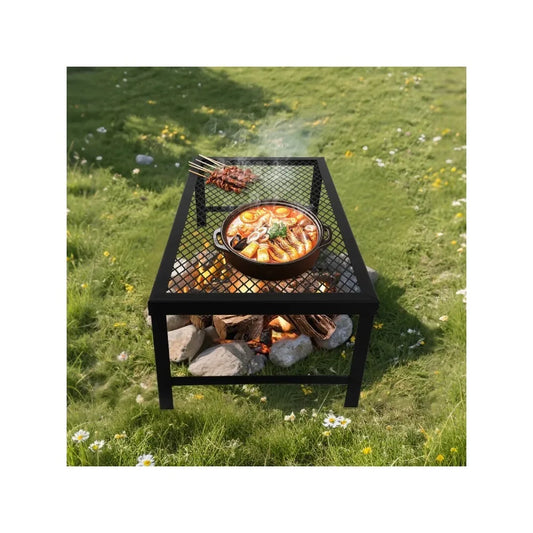 Bymaocar Folding Portable Campfire Grill With Rustproof Iron Frame
