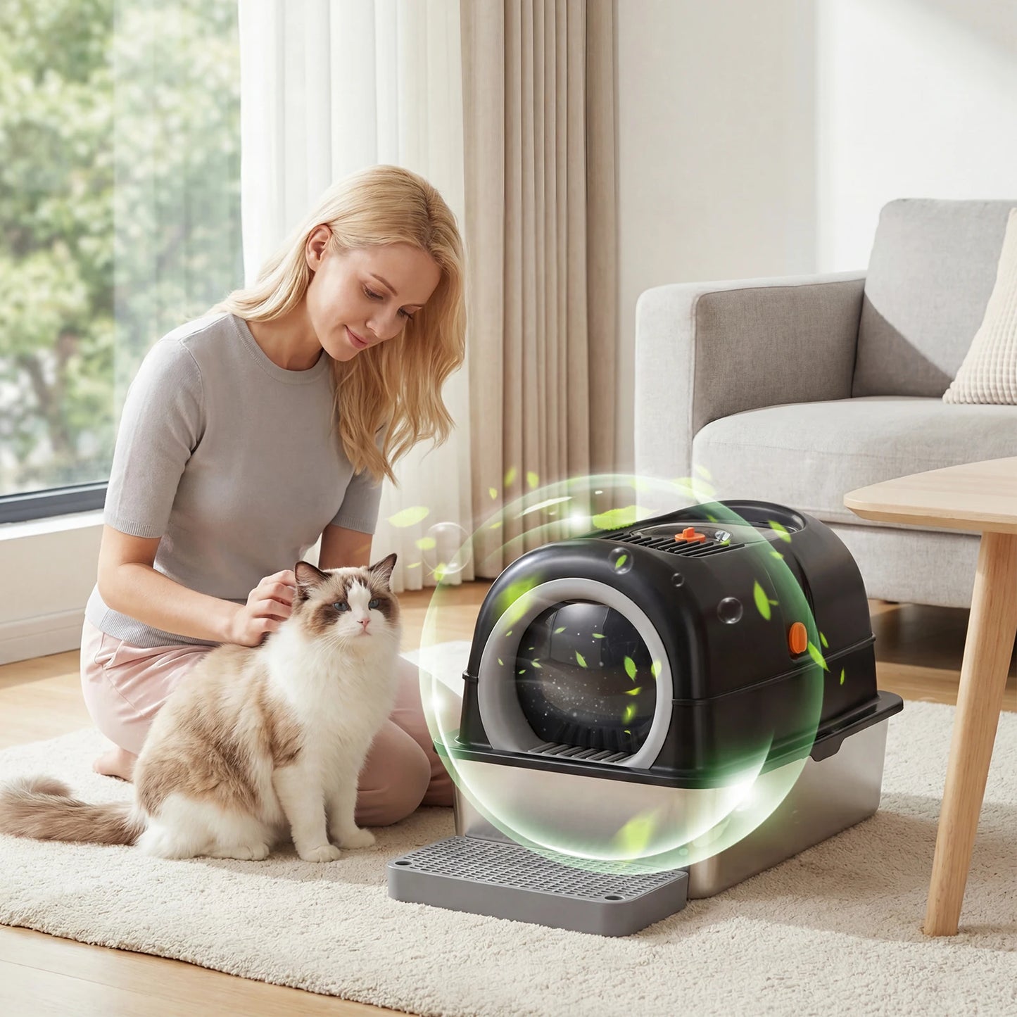 Stainless Steel Cat Litter Box Fully Enclosed For Cats