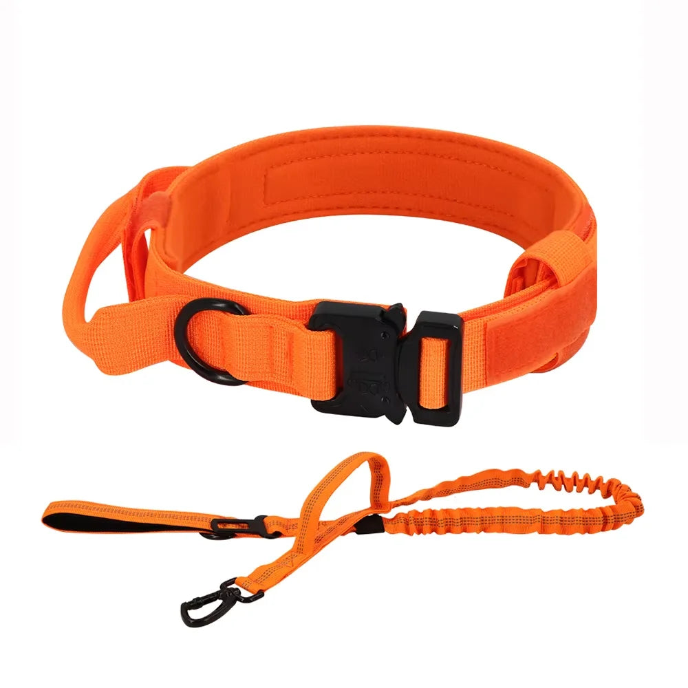 Padded Nylon Tactical Dog Collar Leash Set With Quick Release