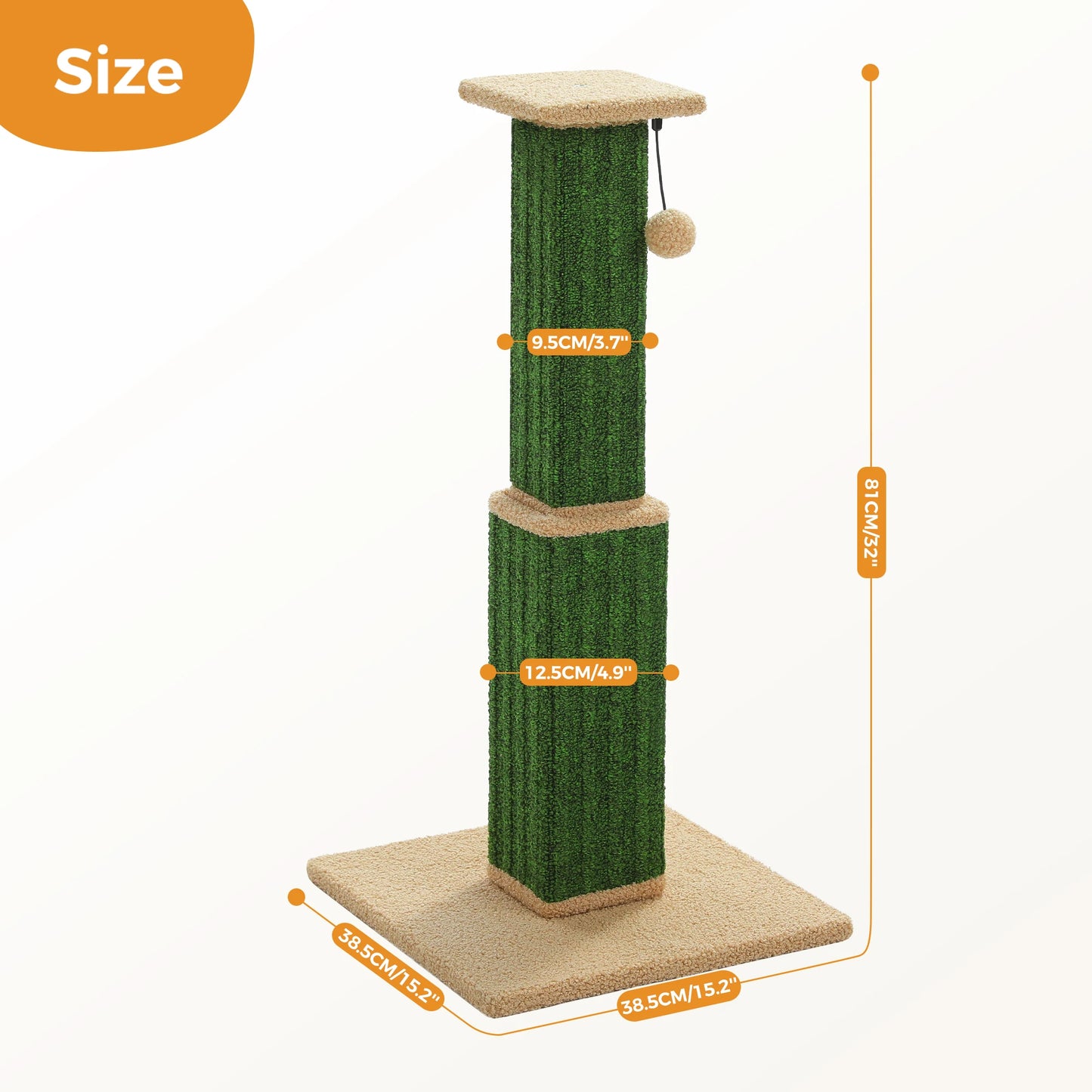 PAWZ Road Indoor Cat Scratch Post With Sisal Ball Toy