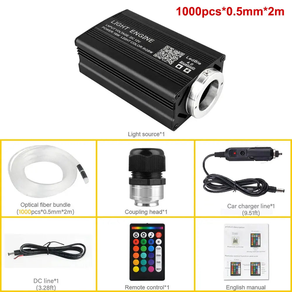 BRIVULGENT App Controlled RGBW Fiber Optic Star Ceiling Light Kit