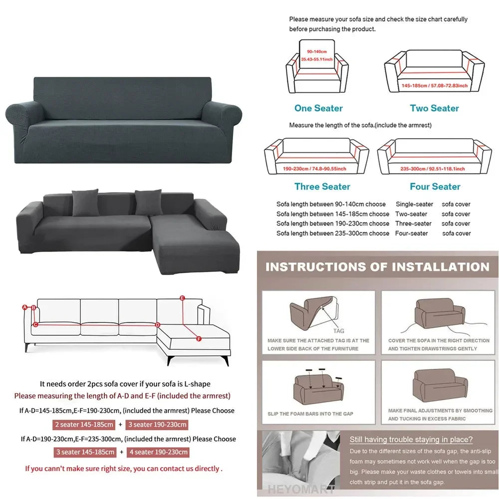 Jacquard Stretch Sofa Cover Pet Friendly Universal Slipcover