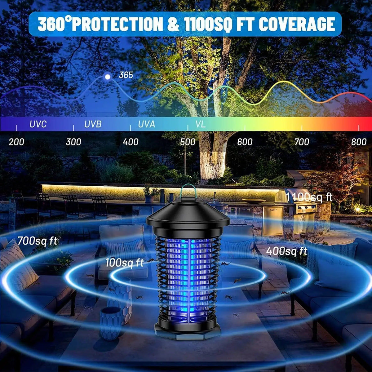 Outdoor Waterproof Electronic Bug Zapper Mosquito Killer Lantern