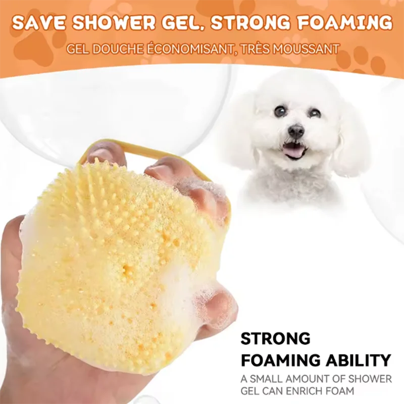Soft Silicone Pet Bath Massage Brush For Dogs And Cats