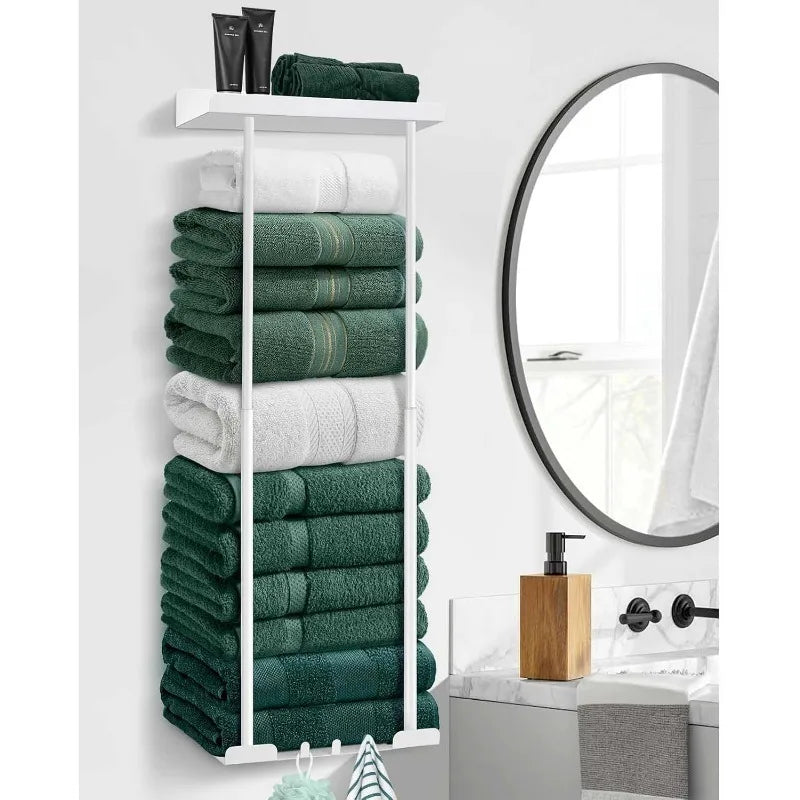 Double Stainless Steel Wall Mounted Bathroom Towel Rack Holder Stand Design