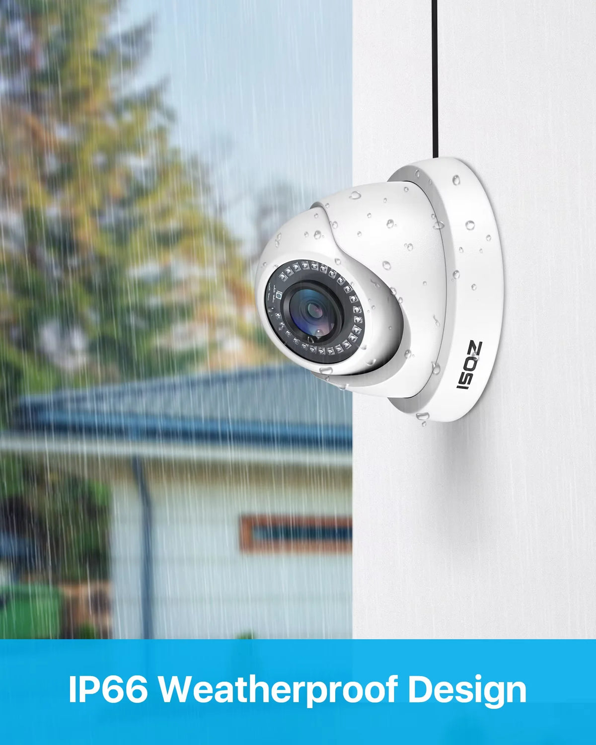 ZOSI Wired Dome Security Camera With Infrared Night Vision