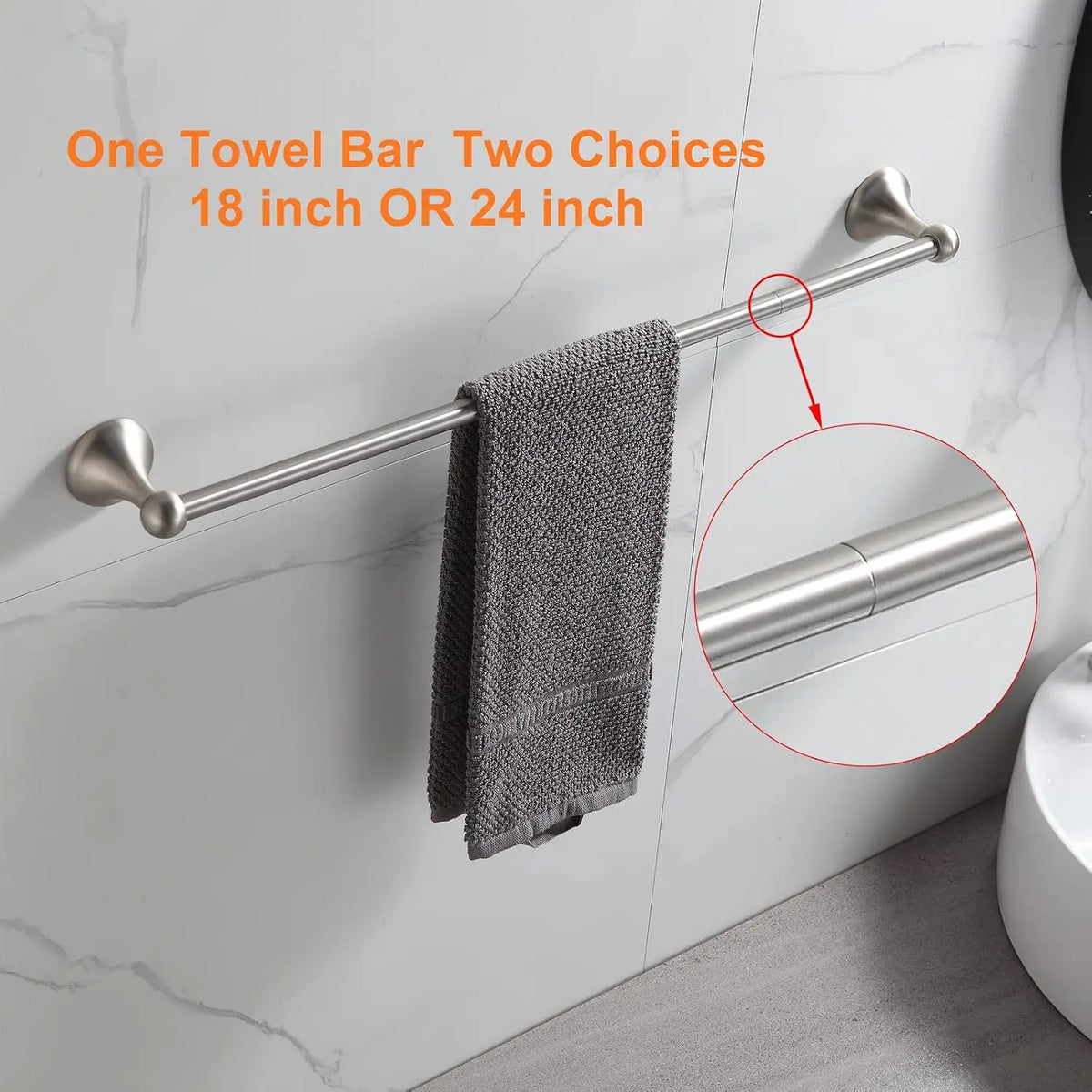 Modern Metal Bathroom Hardware Set Wall Mount Towel Bar Set