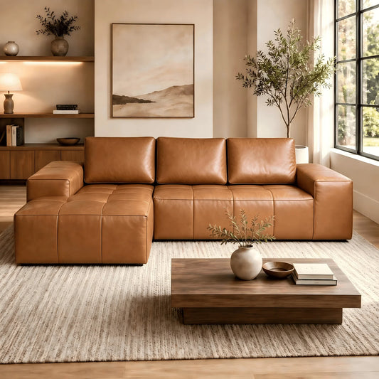 Modern Cloud Sectional Sofa With Chaise And Deep Seats