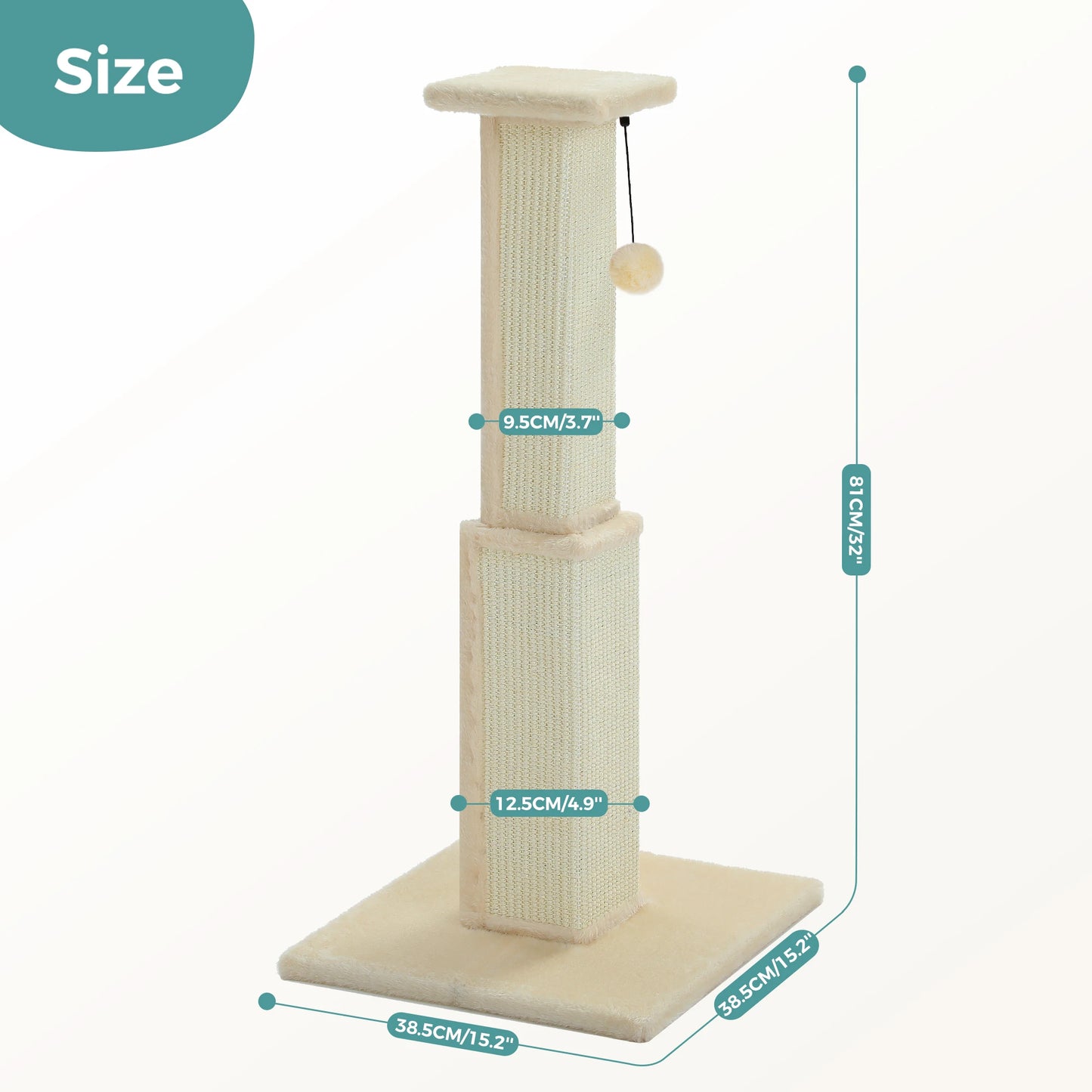 PAWZ Road Indoor Cat Scratch Post With Sisal Ball Toy