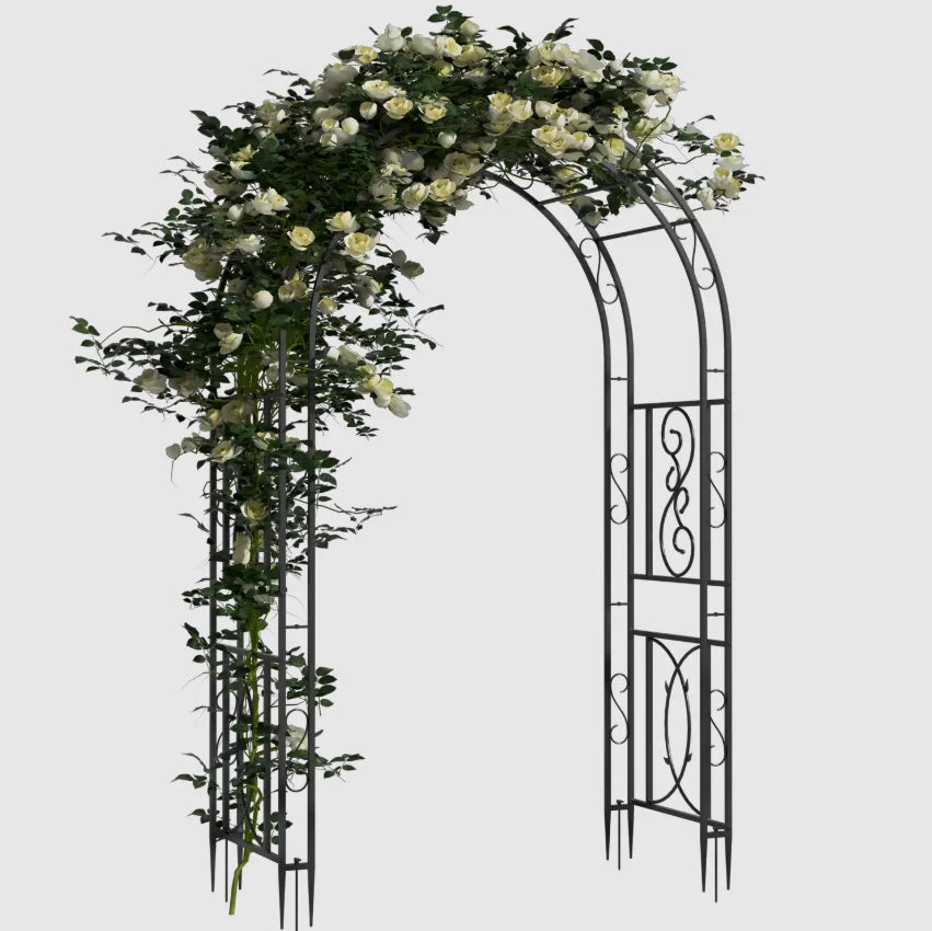 Heavy Duty Metal Garden Arbor Climbing Plant Arch Trellis
