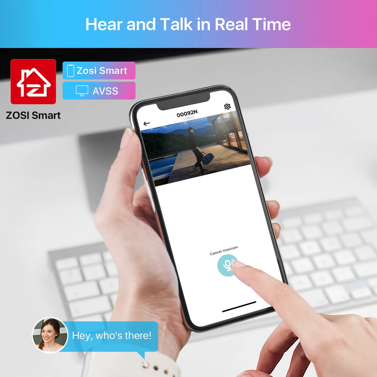 ZOSI PoE Security Camera Two Way Audio And Night Vision