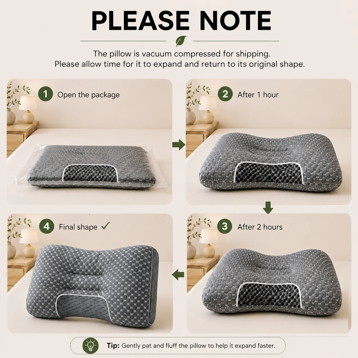 Ergonomic Memory Foam Cervical Neck Support Pillow For Deep Sleep