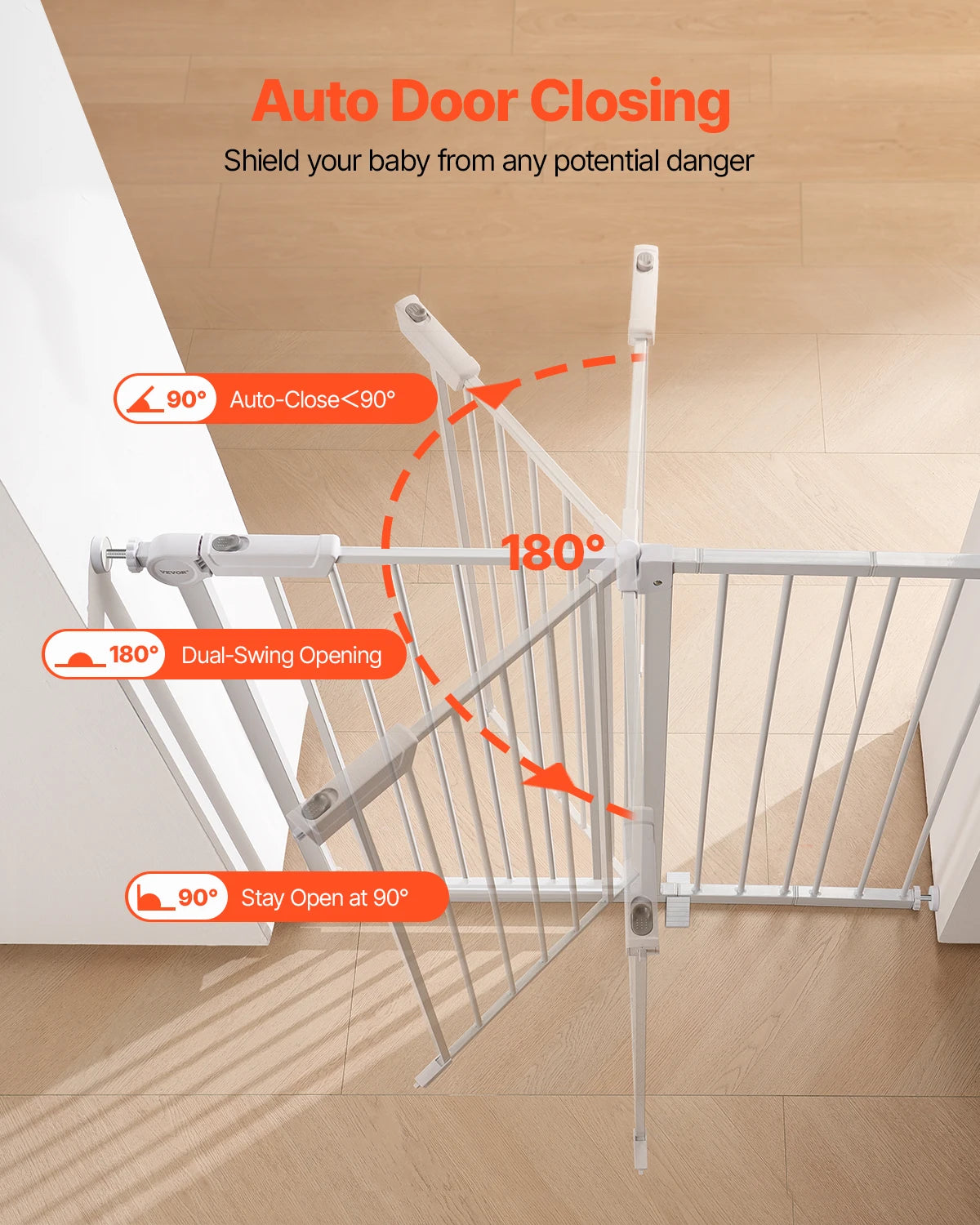 SucceBuy Baby Gate Pressure Mount Walk Through For Doorways