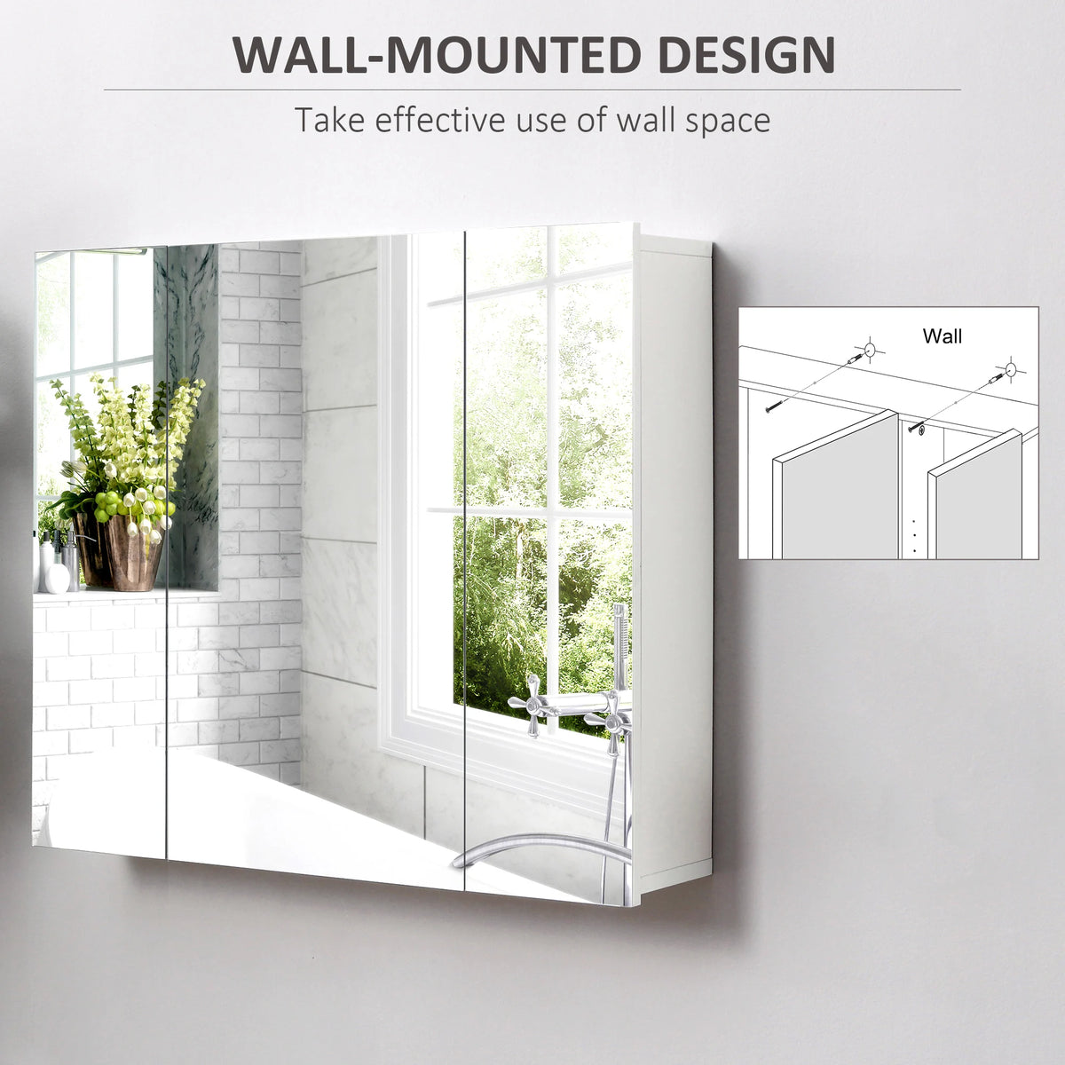 Kleankin Bathroom Medicine Cabinet With Mirror And Adjustable Shelves