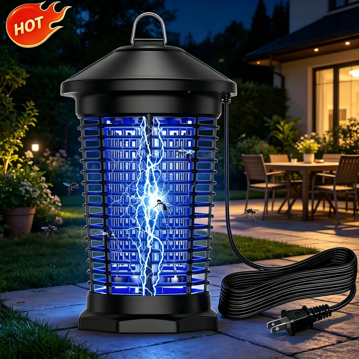 Outdoor Waterproof Electronic Bug Zapper Mosquito Killer Lantern
