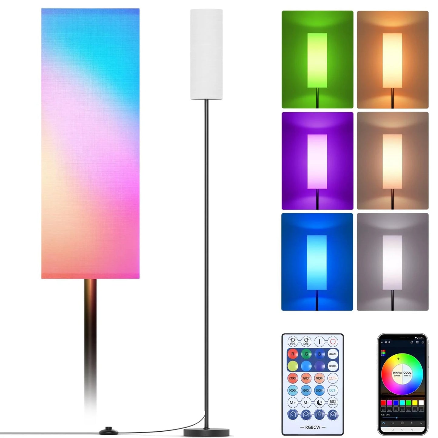 Modern Solar Floor Lamp Standing Light With Switch