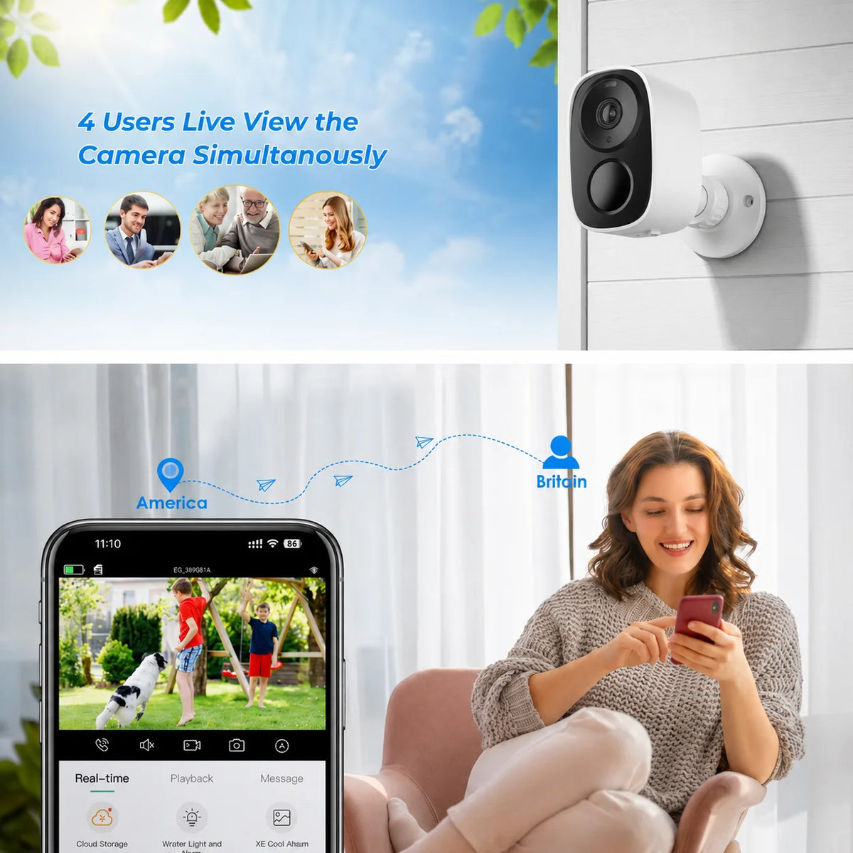 VStarcam 4K Wireless Outdoor Security Camera With PIR Motion Detection