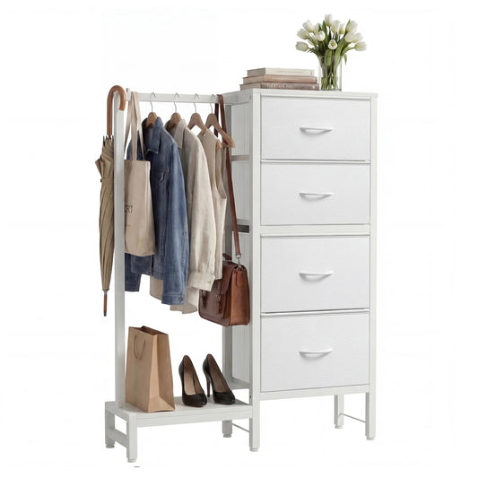 JHK Fabric Dresser Hanging Rack Shelf Living Room Storage Organizer