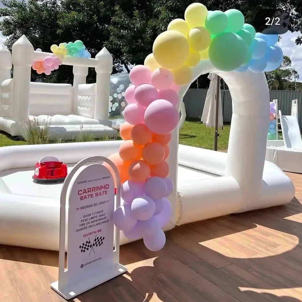 Ejia Inflatable Go Kart Race Track for Bumper Cars Outdoor Play