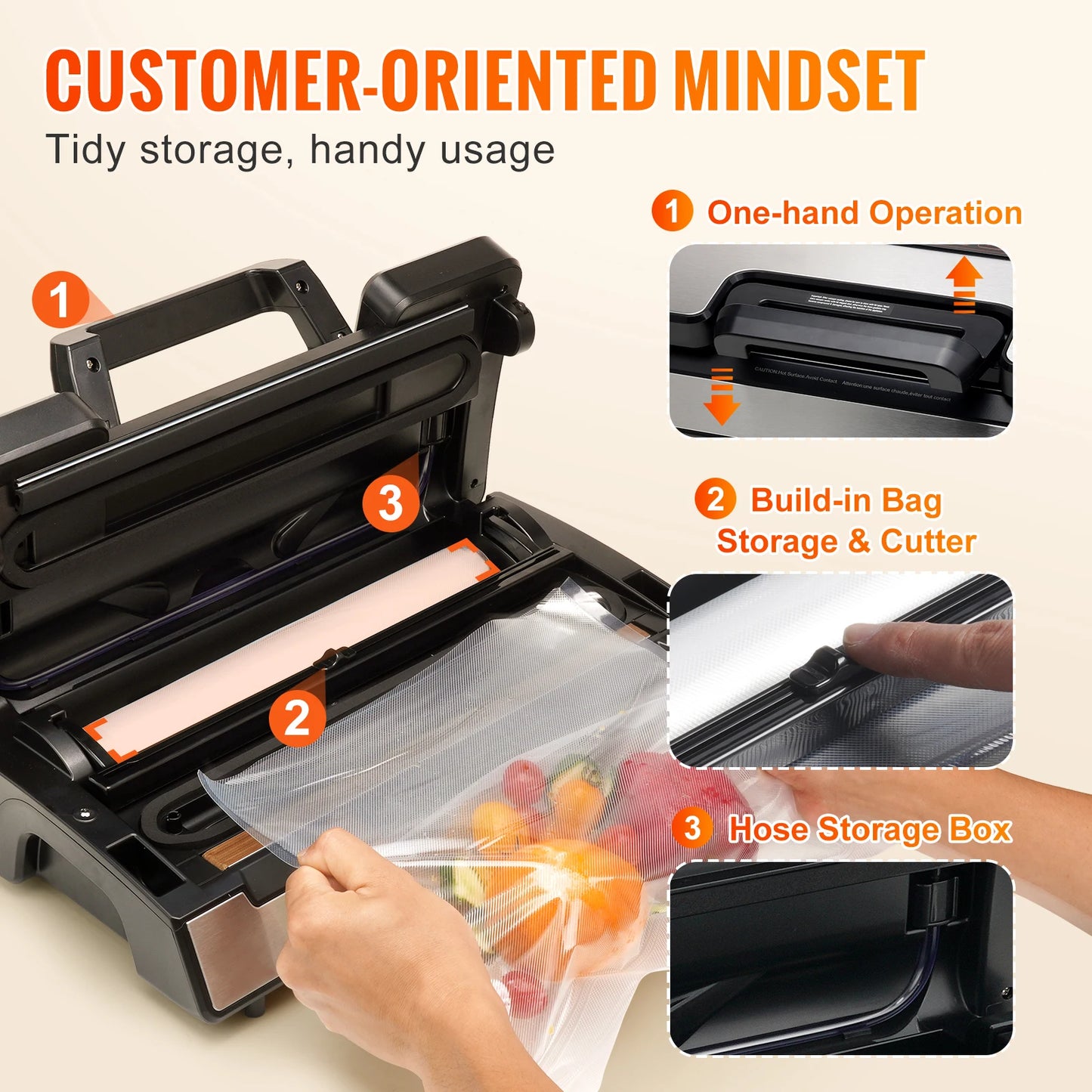 SucceBuy Vacuum Sealer Machine 90KPa 130W With Free Bags