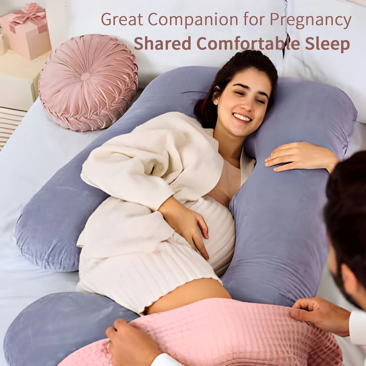 G Shaped Pregnancy Pillow Full Body Maternity With Removable Cover