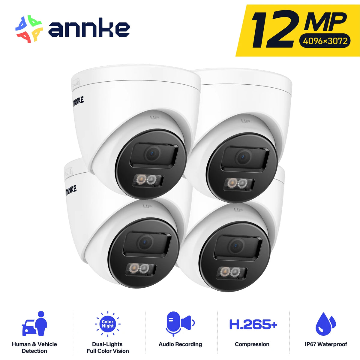 ANNKE 12MP PoE Outdoor Security Camera With Night Vision