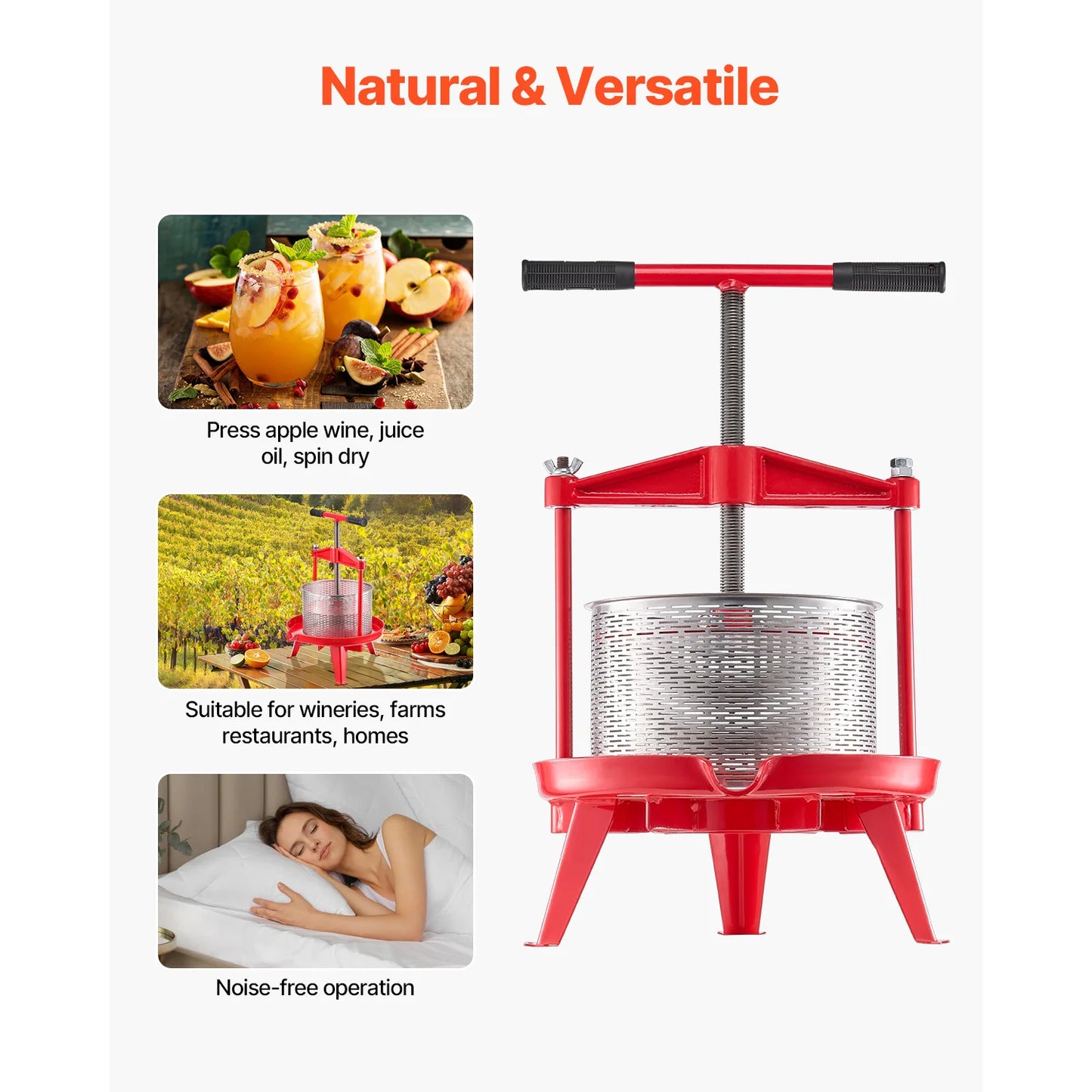 Stainless Steel Fruit Wine Press Manual With Cross Beam And Triangular Structure