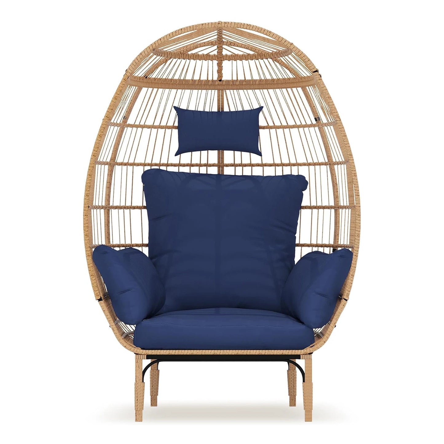 HiMISS Egg Chair Wicker Outdoor Lounger Patio Living Room